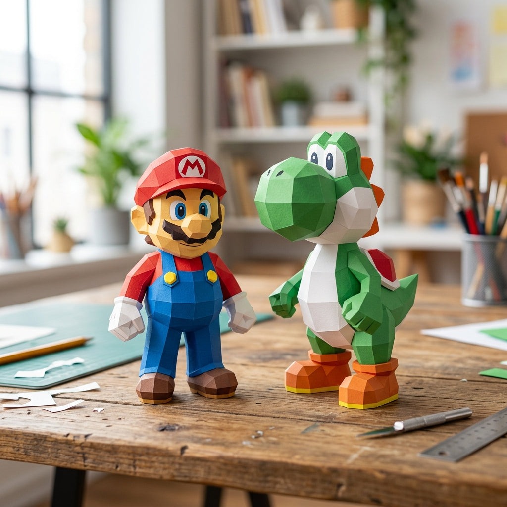 Plantillas de Mario Bros y Yoshi 3D